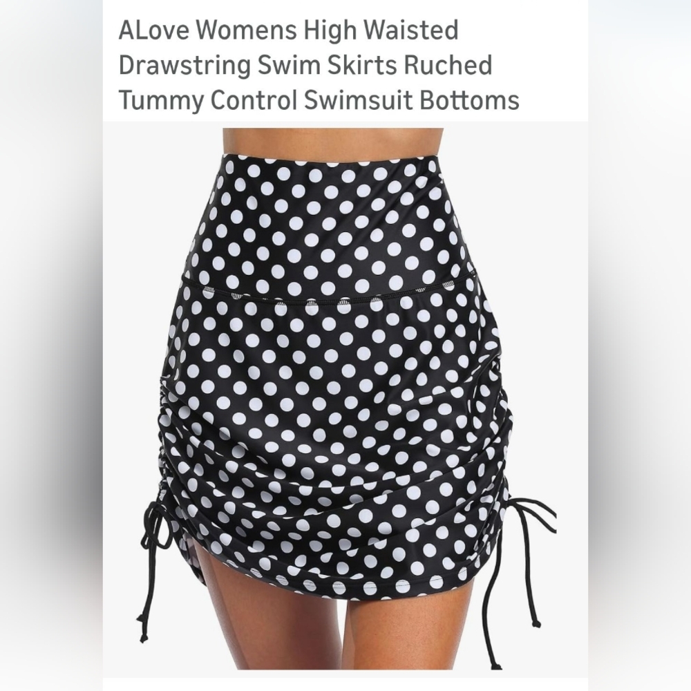 NWT ALove Black and White Swim Skirt